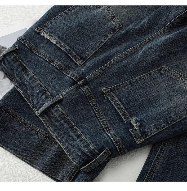 Women's High-Waisted Retro Wide-Leg Jeans: Fall/Winter 2024 Petite Straight-Leg Pants