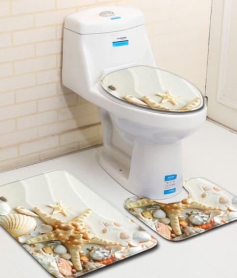 Bathroom Floor Mat Bathroom Mat Toilet Three-Piece Set