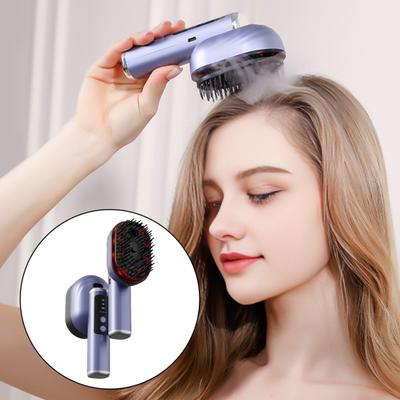 Electric Spray Hair Brush, Portable Hair Oil Misting Brush, Cordless Vibration Head Massager Brush, Anti-Static Hair Detangler Brush for Women Men