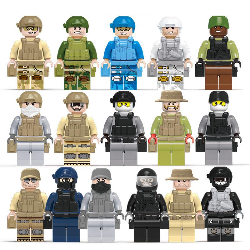 Small Particle Little People Building Block Toy Figures Characters Worker Police Soldier Superheros Building Block Bricks Toy