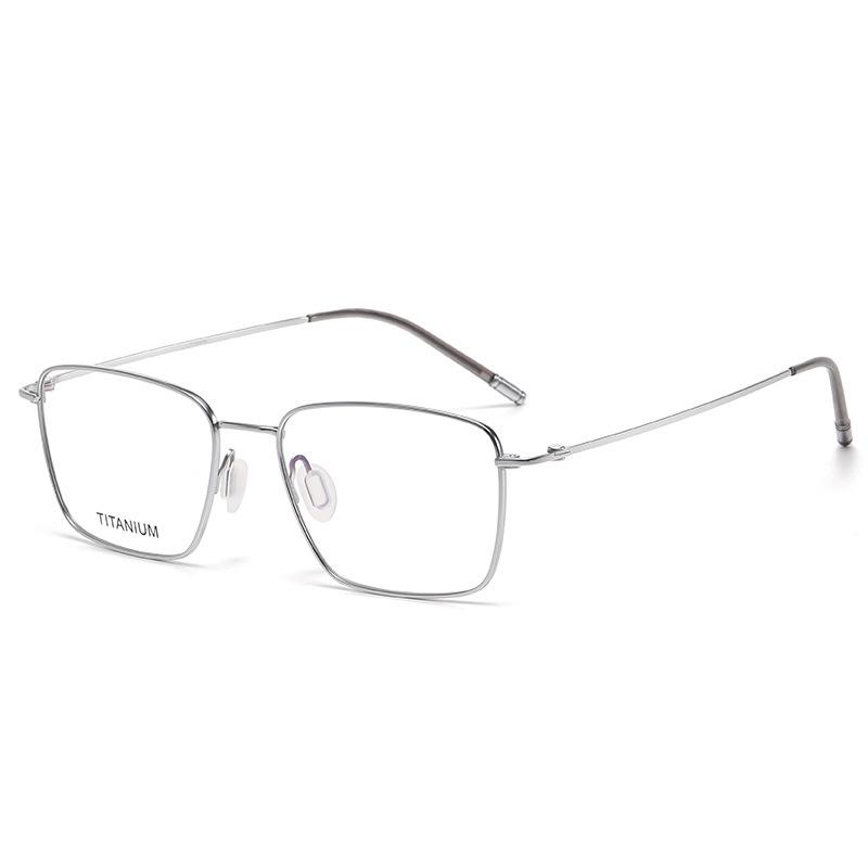 Autumn 8501 Pure Titanium Unisex Retro Square Anti-Blue Light Glasses with Myopia/Plano Lenses.