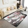 Japanese Ukiyo-e Great Wave Crane & Cherry Blossom Print Area Rug, Non-Slip Floor Mat for Living Room Bedroom Home Decor Carpet