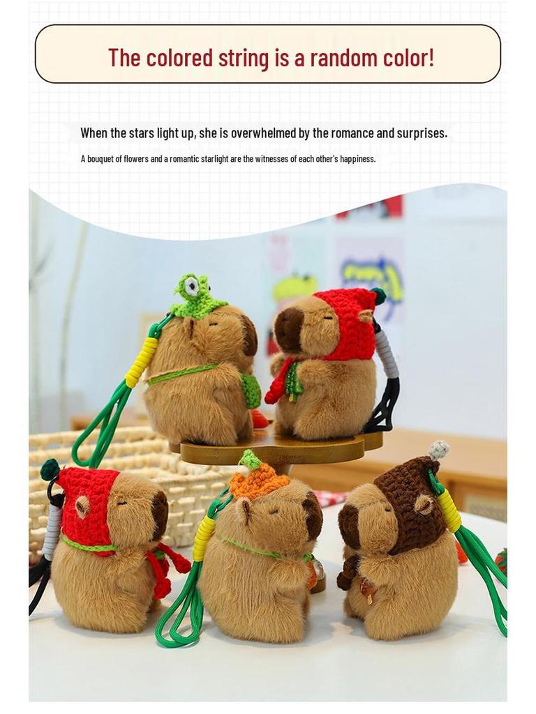 Capybara Plush Doll Keychain – Adorable Knitted Street Stall Gift