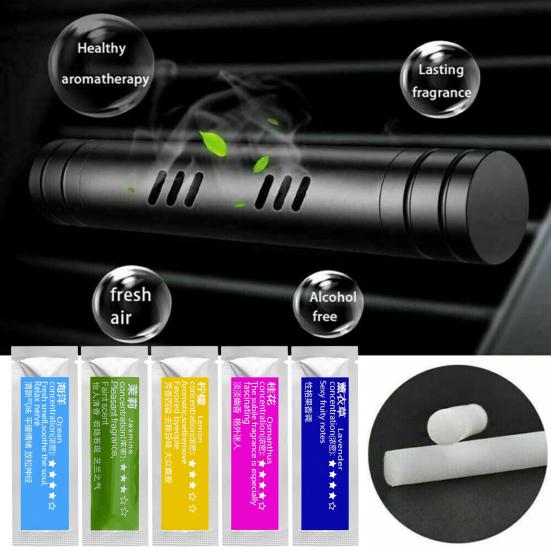 6Pcs Car Air Vent Clip Freshener Perfume Stick Replacement Aroma Sticks Lavender Car Air Fresheners Refills Cologne Supplement