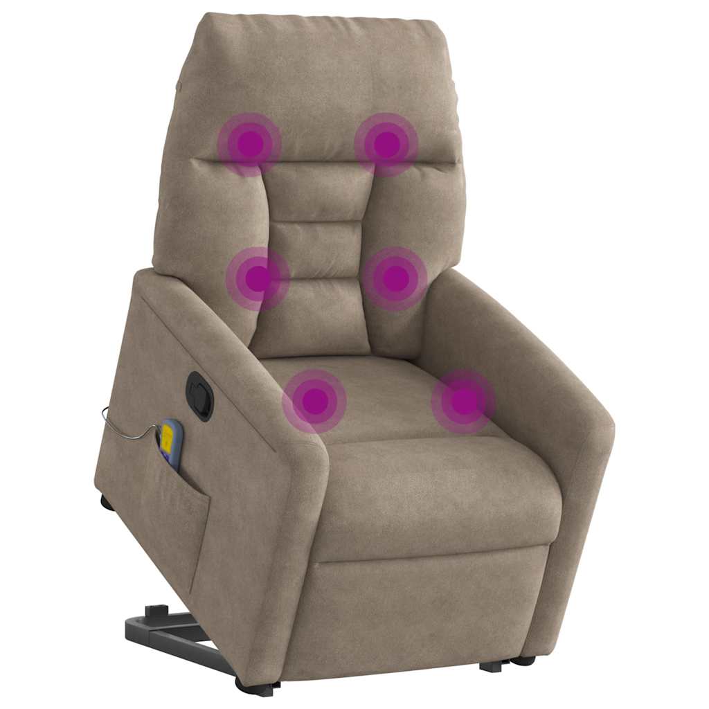 Recliner Chair with Lift Assist Taupe Microfiber Fabric