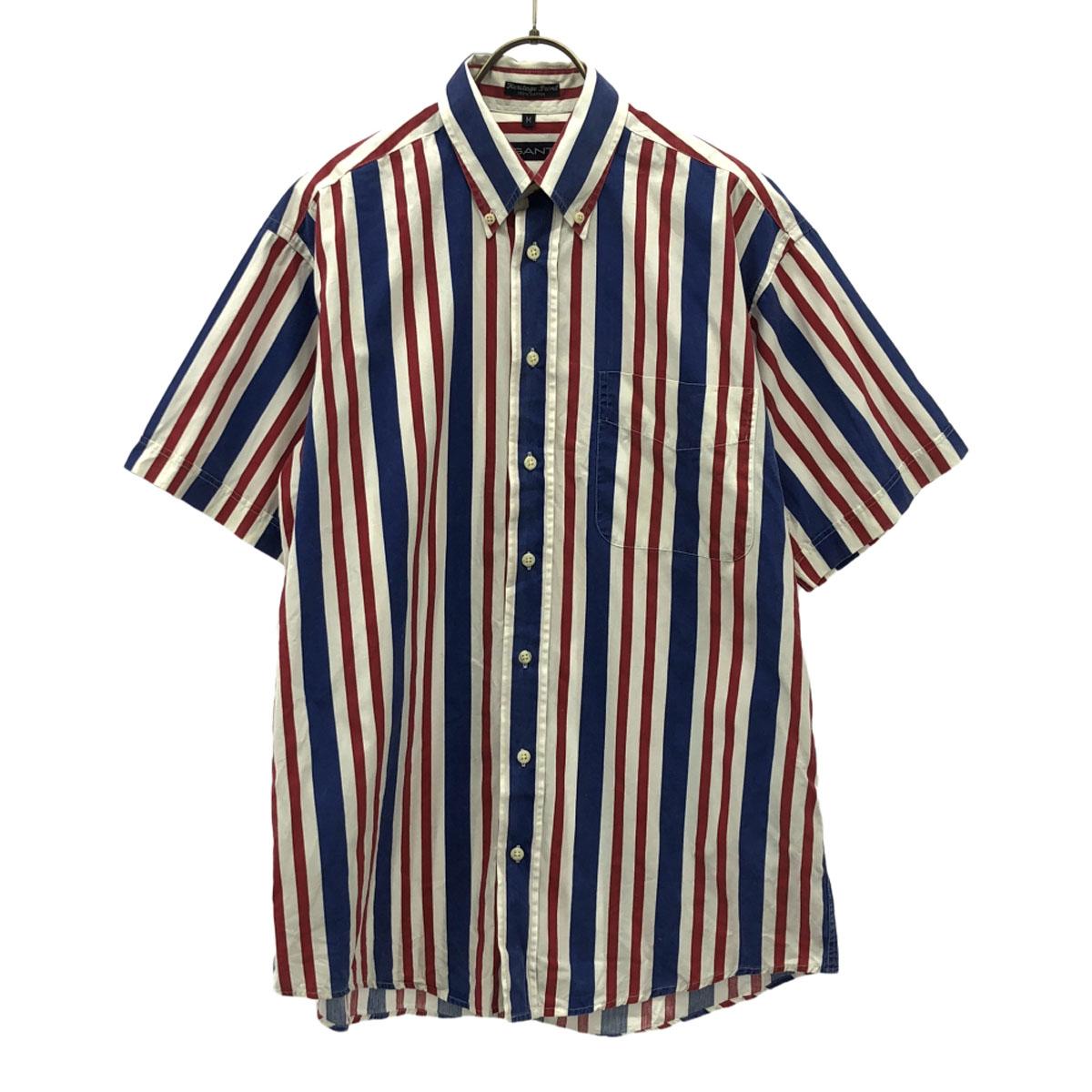 

GANT 90-х годов Старая рубашка с коротким рукавом на пуговицах в полоску M Мужская Б/У