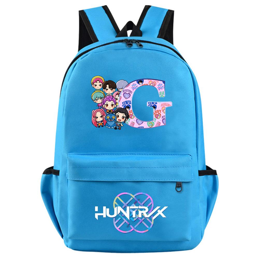 26 English Letter Kpop Demon Hunters Printed Backpack for Teenager Student Girl Boy Bookbag Schoolbag Women Large Capacity Travel Bag Kid Gift Rucksak