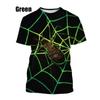 Fashion 3d Printing Spider Web T Shirt For Men Summer Short-sleeved Casual Hip-hop Funny Tees Tops Streetwear Tshirts