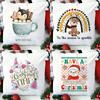 Santa Claus Printed Christmas Pillowcase Winter Party Decoration Home Cushion Cover Bedroom Living Room Sofa Pillow