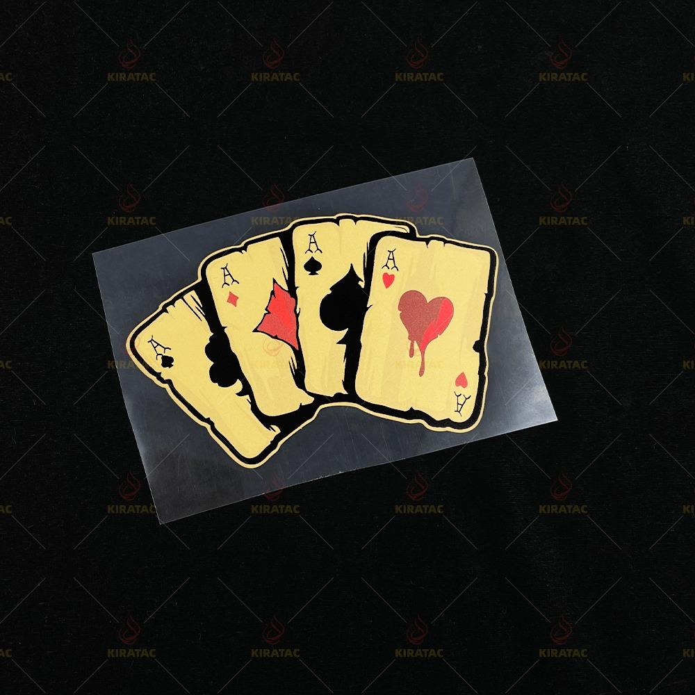

Gold Playing Cards Motorcycle Stickers for Motorcycle Helmets Fuel Tanks Car Windows Scooters Waterproof Universal Vinyl Decals 15X10CM