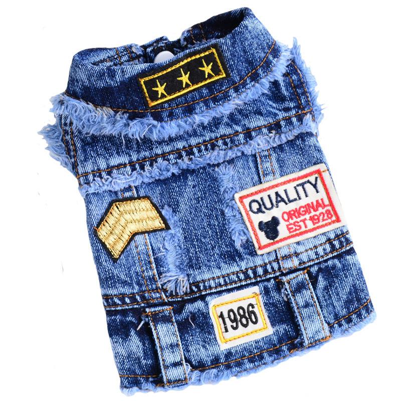 Pet Clothing Cat Small Dog Dog Clothes Denim Vest Jacket Spring Summer Autumn Winter