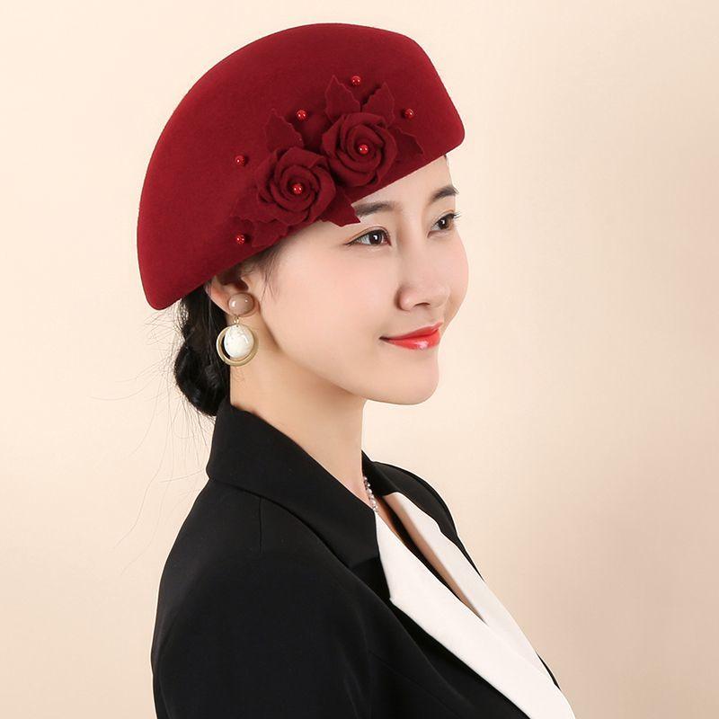 New Beret Foreign Style Popular Fashion Autumn and Winter Women French Elegant Styling Woolen Hat Gift Hat