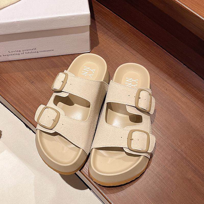 Beautiful Boken Thick-bottomed Cool Slippers Women's Summer Wear High-end New Models Go Out with Skirt Slippers