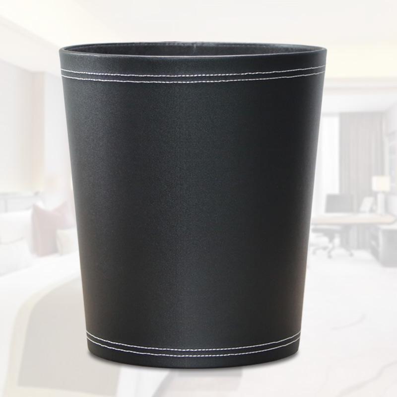 Creative Leather Trash Can with Custom Options for Home and Hotel Use