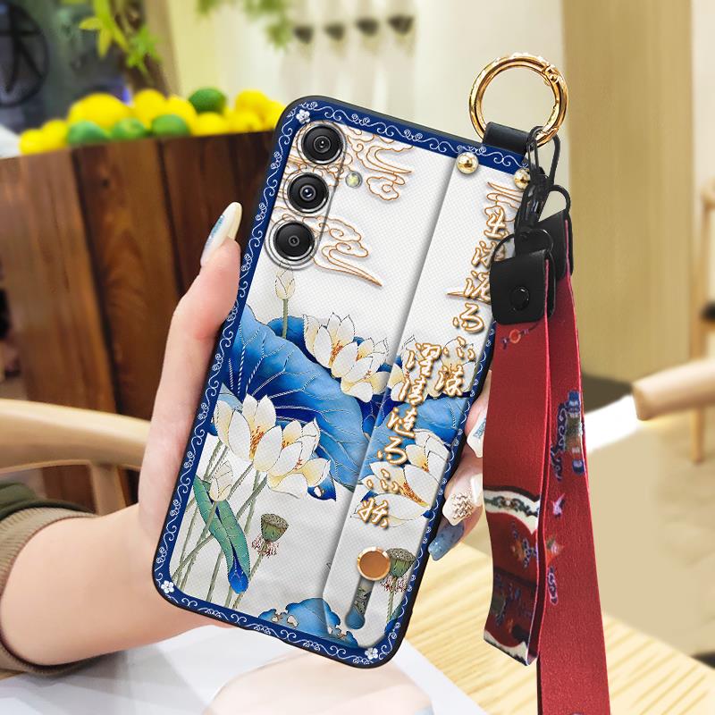 Soft Case Ring Phone Case For Samsung Galaxy M34 5G/F34/SM-M346B Silicone Dirt-resistant Wristband Kickstand Back Cover