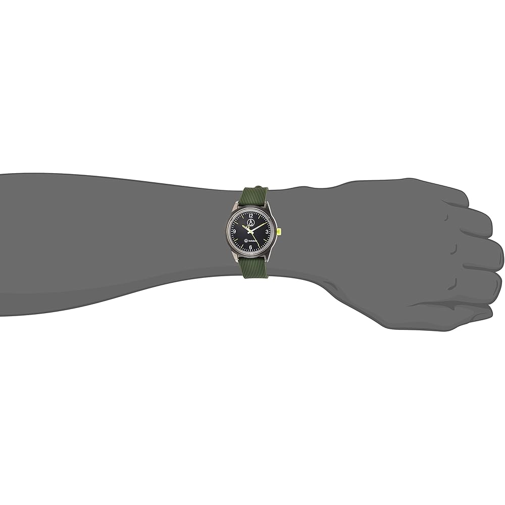 Q&Q SmileSolar Analog Solar Watch Waterproof with Urethane Strap Men's Black Green