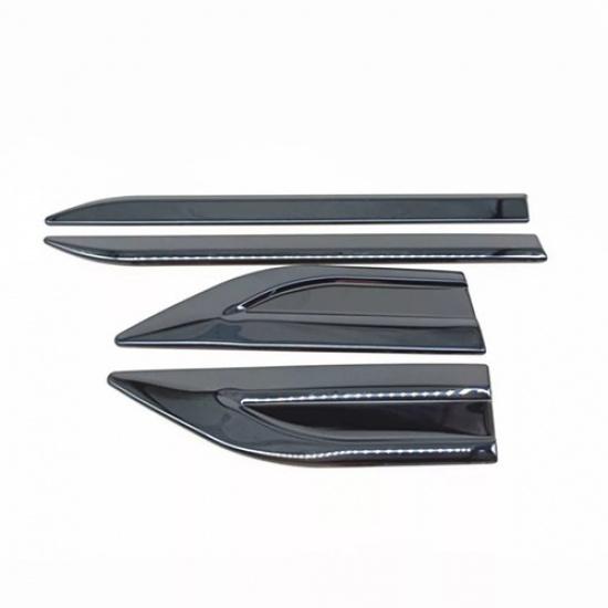 Black Polished Air Vent Fender Decal Wing Cover Trim Sticker For Car Door Side