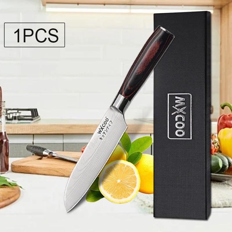 WXCOO Professional Knives Damascus Laser Chef's Knife for Cutting Bone Bread Fruit Melon Stainless Steel Cooking Tools