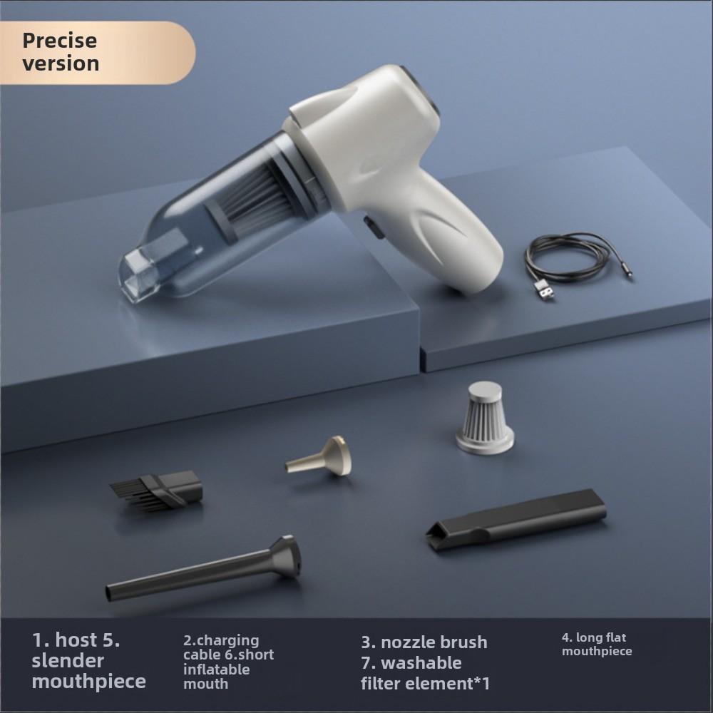

Автомобильный пылесос Портативный ручной автомобильный домашний уличный всасывающий выдувной интегрированный очиститель беспроводной пылесос 22*17*6.6 белый