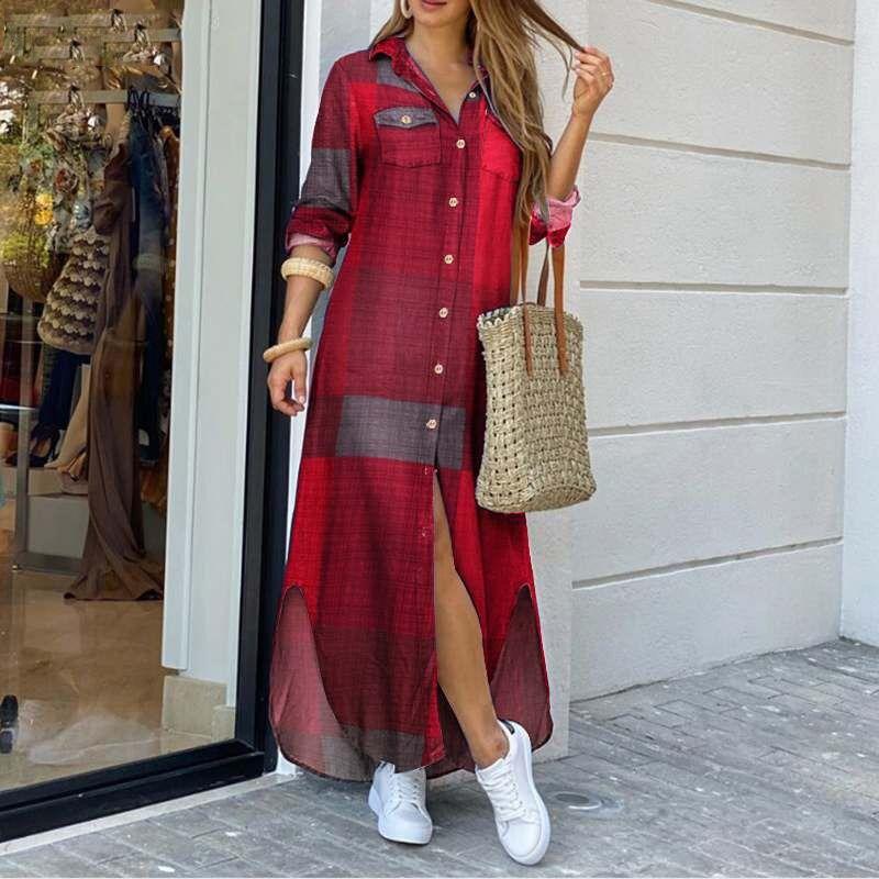 BITCED Fashion Autumn Winter Long Sleeve POLO Neck Casual Dresses Unique design
