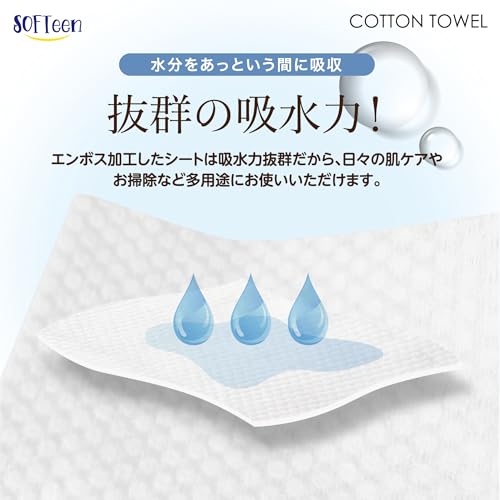 SOFTeen Cleansing Towel Facial 152 Sheets X 2 Pack Baby-friendly Sensitive Skin Roughness Care Disposable Face Skincare Dry Wet Dual-use Tissue Type