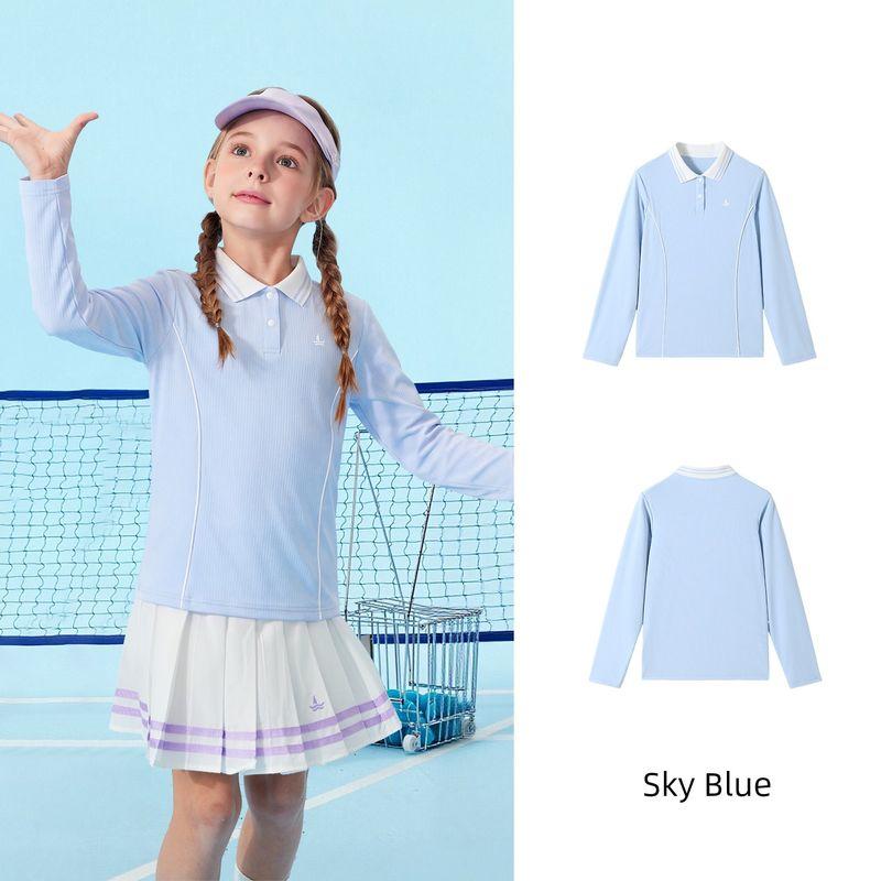 Navigare Italian Small Sailboat Kidsren's Polo Shirt Spring Girls' Long-Sleeved Sun Protection Breathable Sports Top