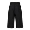 Pantaloni de vară pentru femei cu picioare largi Pantaloni neregulați uni picioare ocazional in snur Capris de damă cu buzunare