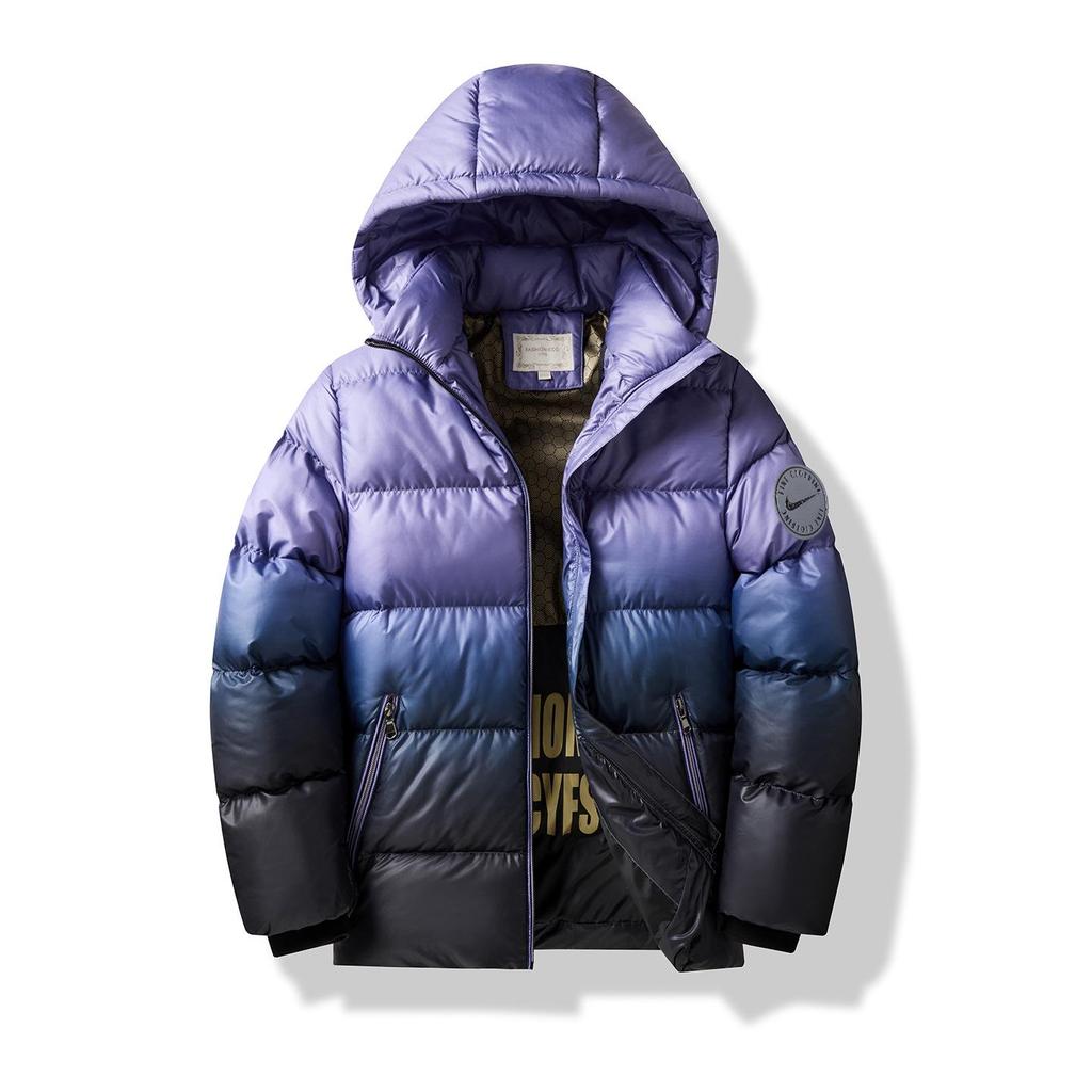 Zimní péřová bunda s kapucí pro chlapce s grafenovým ohřevem – Silný, teplý bavlněný kabát pro starší děti