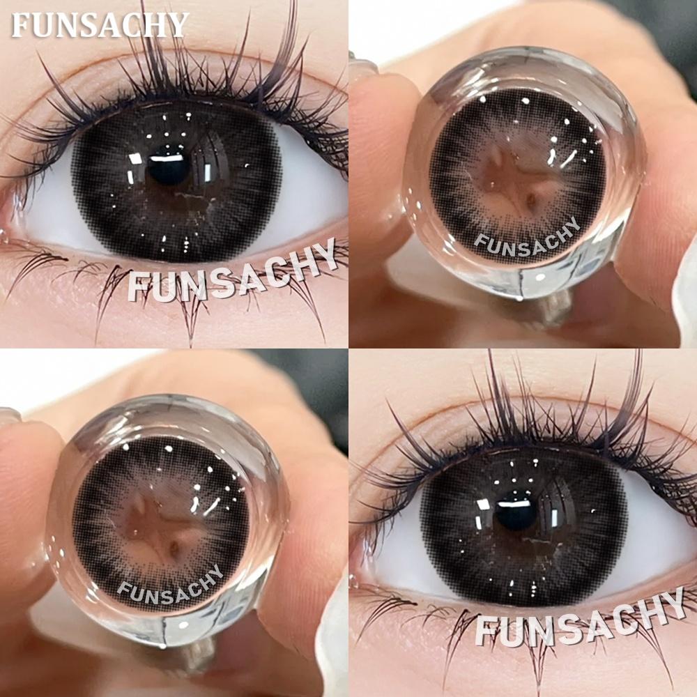 FUNSACHY 1 Paar Schwarze Kontaktlinsen Braune Graue Linse für Augen Blaue Linse Kosmetische Mode Koreanische Softlinsen für Frauen Schönheit Pupille