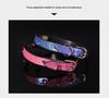Gradient Snake Skin Leather Collar & Chain Leash - Unisex SM Erotic Toy for Training & Punishment