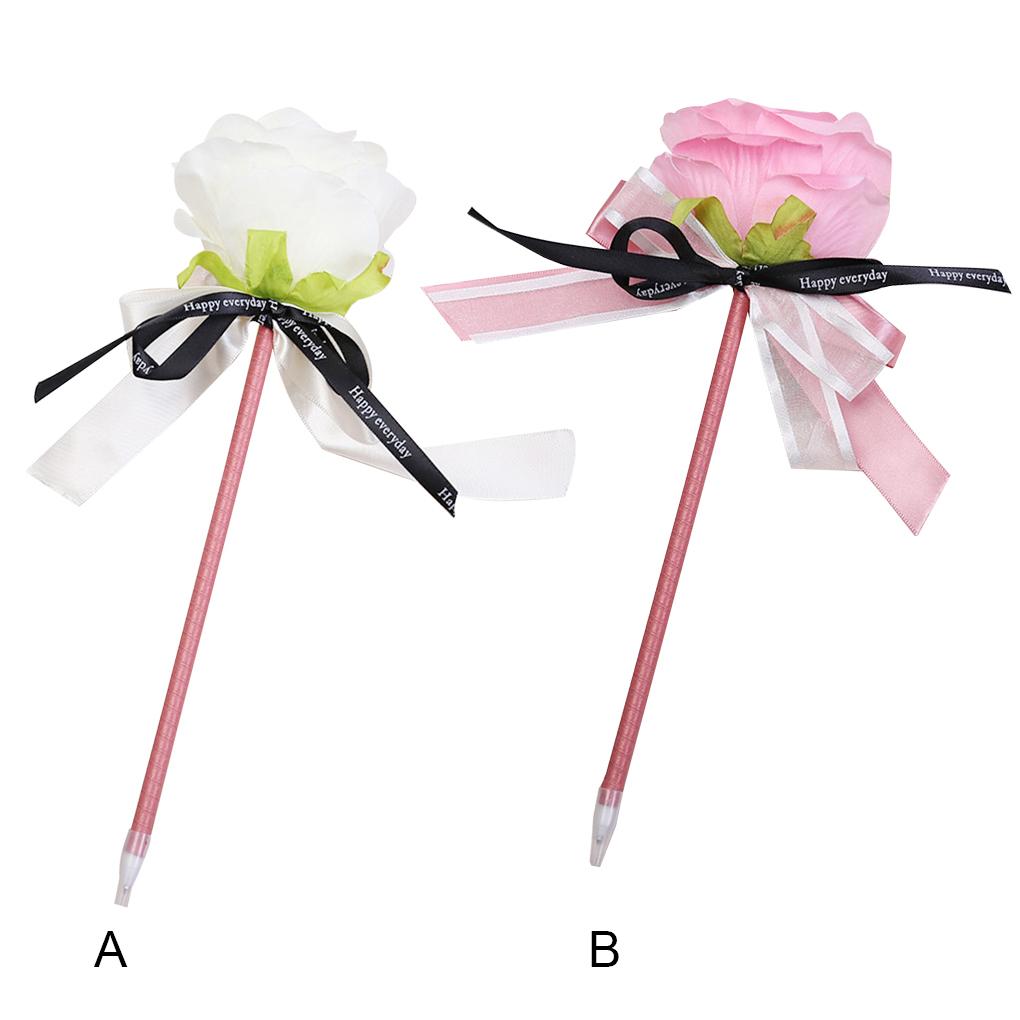 Rose Bowknot Ballpoint Pen ulation Flowers Writing Wedding Advertising Pens Supplies