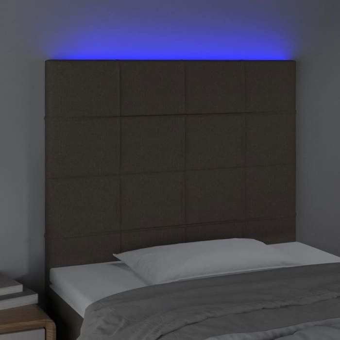 VidaXL Tête de Lit à LED Meuble de Chambre à Coucher Accessoire de Lit Simple Tête de Cadre de Lit Intérieur Taupe 3122410