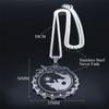 Yin Yang Gossip Wolf Sun Moon Stainless Steel Dragon Pendant Necklace Silver Color Statement Necklace Jewelry Collar N3694S02
