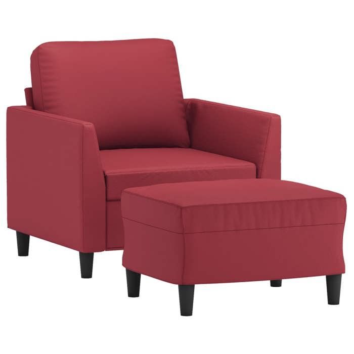 VidaXL Armchair with Footrest Bordeaux Red 60 Cm Faux Leather, Sofa, Armchair, TV Armchair, Single Sofa, Sofa, 3201120