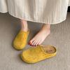 New Retro Solid Color Flat Bottom Women's Shoes Ladies Slides Fashion Suede Slippers Mules Casual Cozy Female Sandals