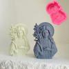 2D/3D Handheld Flower Goddess Woman Candle Silicone Mold Curling Flower Virgin Mary Resin Mold Female Gypsum Mold Home Decor