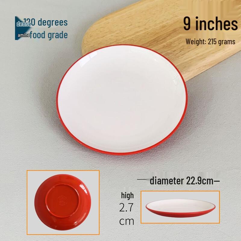 Thickened Two-Tone Melamine Round Plate