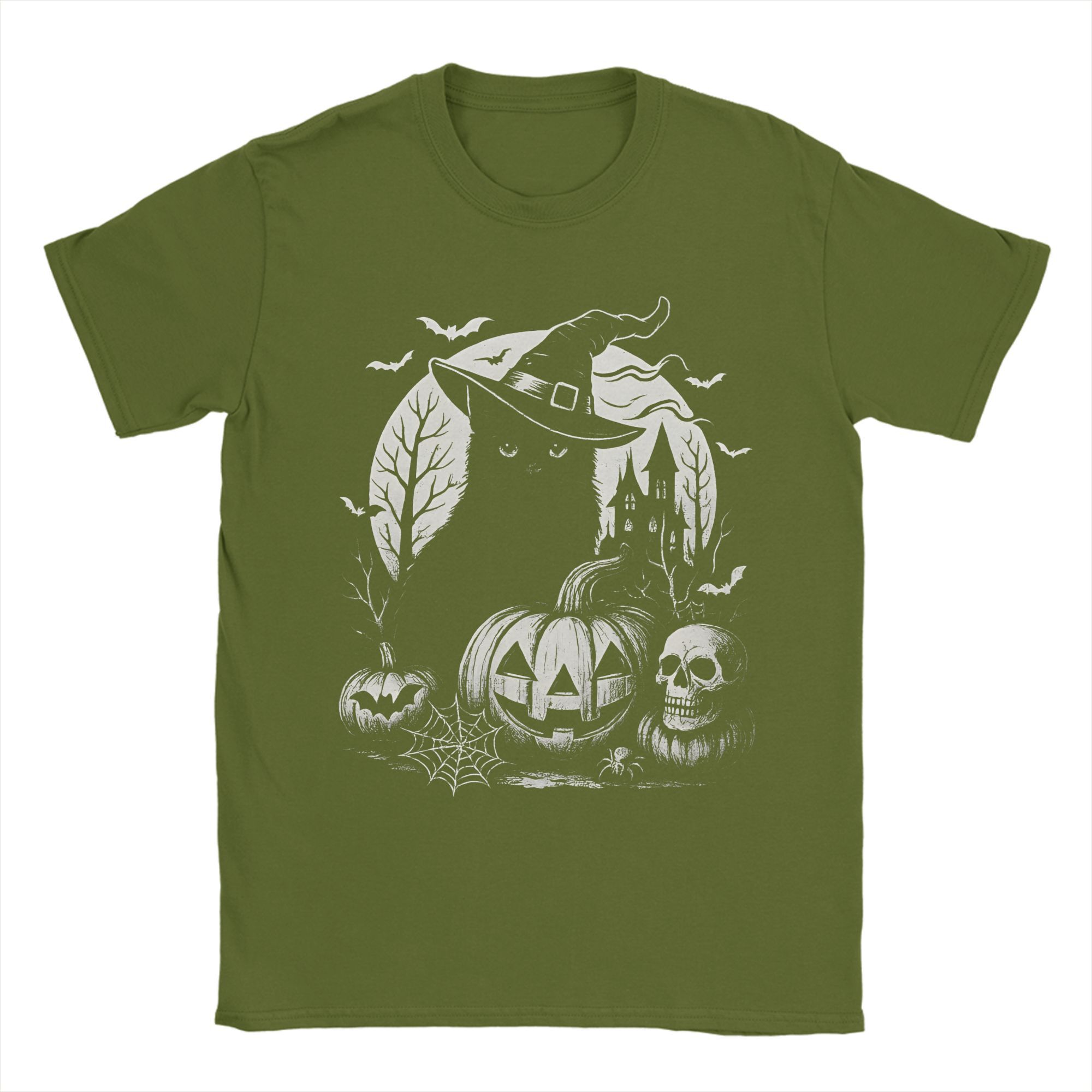 

Ghost Cat Meme Halloween T Shirt Beach Pure Cotton T-Shirts For Mens Hippie Casual Tee Shirt Short Sleeve Y2K Casual Clothing 3XL