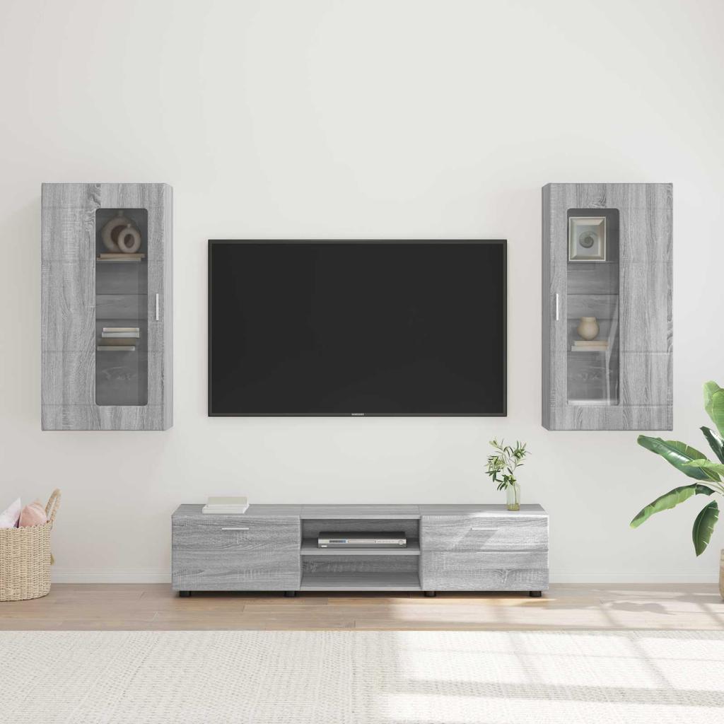 FLORIN 3 Piece TV Cabinet Set with Doors