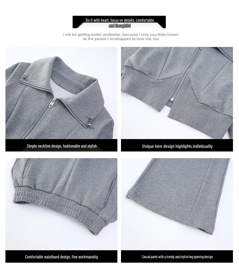 Autumn 2026 Girls' Sports Jacket & Wide-Leg Pants Two-Piece Set