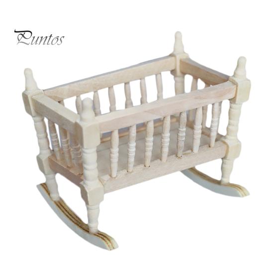 

Колыбелька для кукольного домика, гладкие детские подарочные деревянные весы 1:12 кукольных колыбелей, детская кроватка для декора A