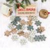 24pcs/set Wooden Christmas Tree Ornaments Snowflakes Stars Elk DIY Christmas Hanging Pendant