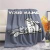 1pz Coperta in Flanella Personalizzata con Nome e Motivo del Gatto Simon Adatta a Tutte le Stagioni per Arredamento Casa Calore e Comfort Regali Regalo Festivo_xia