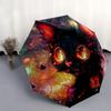 1 Stück Magisches Feuerwerk Fantasie Katze Regenschirm Automatisches Öffnen & Schließen, Faltbares Design, Outdoor, Festival Geschenk für Fans, Reisende, Tägliche Nutzung.C0