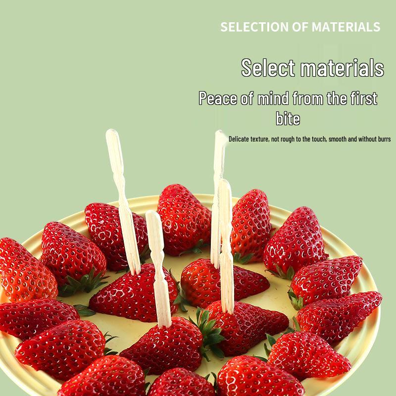 Stylish Stainless Steel Fruit Forks with Custom Logo - Portable and Elegant Disposable Skewers.