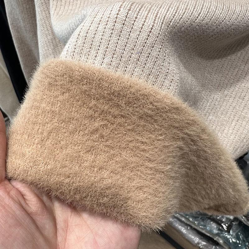 2024 Women's High-Quality Velvet Fleece High-Neck Slim-Fit Base Layer Sweater for Autumn/Winter