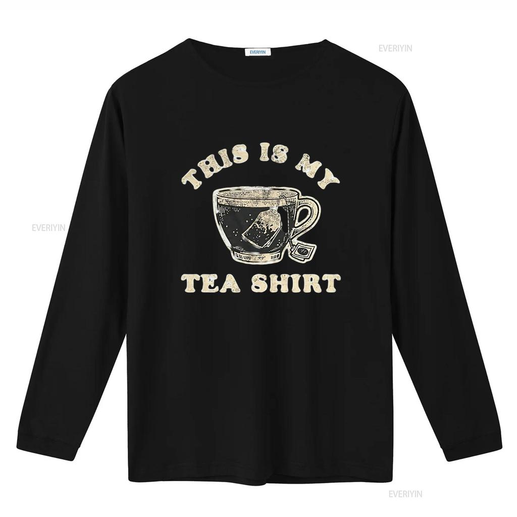 Mens This is My Tea T Shirt Funny Cup of Sarcastic Wordplay Novelty White vintage Washed Slightly homme designer clothes