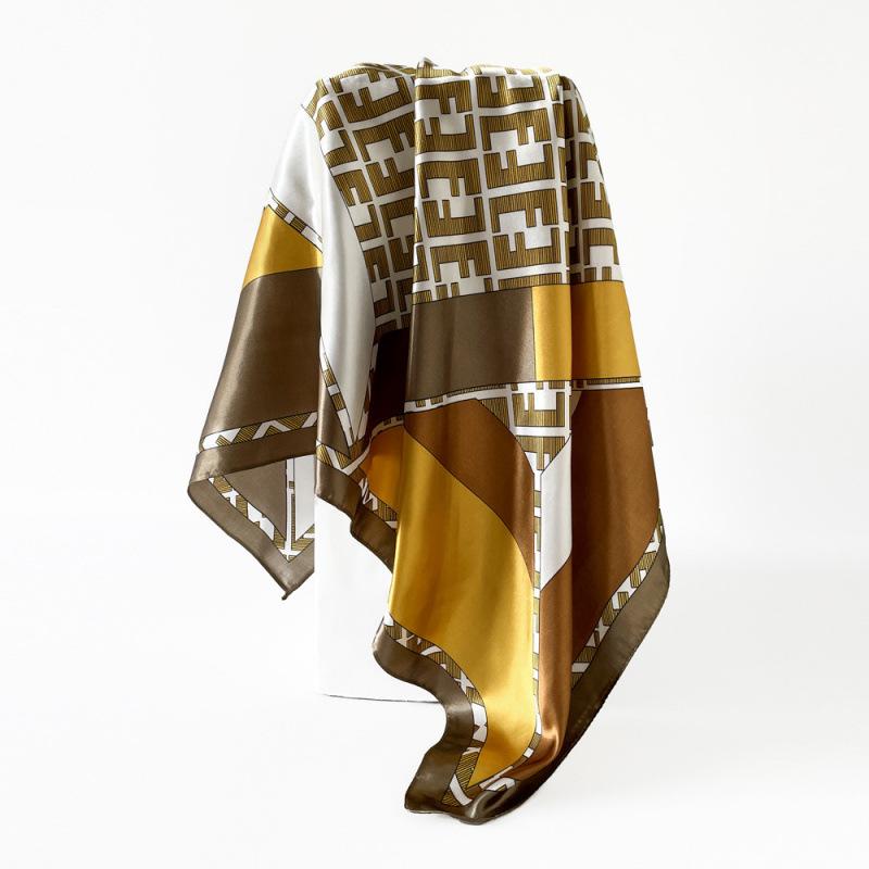 New 90cm Silk Scarf Ladies Wrap Scarf Printed Scarf Satin Large Square Scarf Scarf