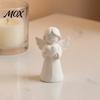 Tabletop Ornament for Photography 3D Printed Angel Heart Statue, White Resin Praying Figurine Unique Anniversary Gift Friends Living Room Bedroom,