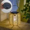 Waterproof Rattan Solar Lantern Solar Powered Standing/Hanging Bamboo Chandelier Lamp Bamboo Frame Weaving Lantern